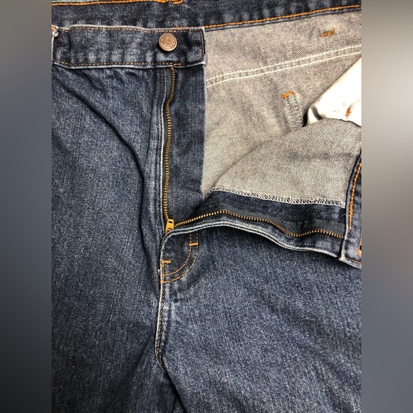 Dickies Blue Jeans Mens 40X29 Regular Fit Dark Blue Denim Zip Up 5 Pocket Logo - Picture 7 of 11